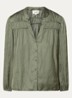Cessia blouse van satijn met ruches - Legergroen