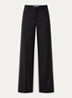 Cistachio mid waist straight fit broek met steekzakken - Zwart