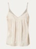 Clovis top met spaghetti bandjes en glanzende finish - Beige