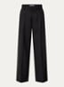 Cravy high waist wide fit broek in wolblend - Zwart