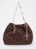 Crossbodytas van suède - Donkerbruin