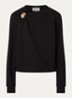 Della asymmetrische sweater met plooidetail - Zwart