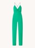 Fifia loose fit jumpsuit met rugdecolleté - Groen