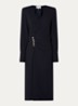 Fiji midi jurk met split en V-hals - Donkerblauw