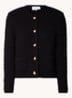 Gaspard grofgebreid cropped vest met schoudervulling - Zwart
