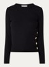 Giulia longsleeve met knoopdetail - Zwart