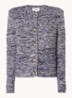 Guspa grofgebreid vest met gemêleerd dessin - Donkerblauw