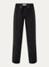 High waist straight fit broek met steekzakken - Zwart