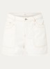 High waist straight fit korte broek van denim - Wit