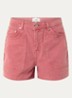 High waist straight fit korte broek van denim - Zalmroze