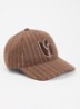 Hugo pet in wolblend met streepprint en logo - Bruin