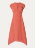 Inia midi jurk met cut-out detail - Oranjebruin