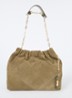 June M schoudertas van suède - Khaki