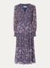 Kaxy maxi blousejurk met split - Blauw