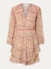 Loly semi-transparante mini tuniekjurk met bloemenprint - Roze