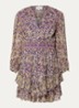 Loly semi-transparante mini tuniekjurk met bloemenprint - Paars