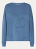 Maia sweater met logoborduring - Staalblauw