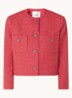 Meredith cropped jack van tweed met opgestikte zakken - Koraalrood