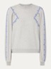 Mesta sweater met borduring en ballonmouw - Grijsmele