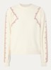 Mesta sweater met borduring en ballonmouw - Gebroken wit