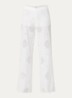 Mike low waist straight fit broek met broderie - Gebroken wit