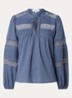 Nami blouse met details van kant - Staalblauw