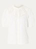 Nella blouse met broderie en pofmouw - Gebroken wit