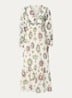 Oelia midi jurk met grafische print en V-hals - Gebroken wit