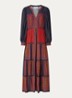 Olly maxi jurk met print - Oranjerood