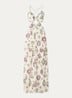 Omelia maxi halterjurk met grafische print - Gebroken wit