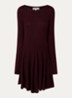 Paola mini jurk met opengewerkt dessin - Aubergine