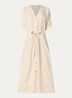 Parisa maxi jurk met steekzakken - Beige