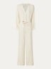Pere loose fit jumpsuit met ceintuur - Beige