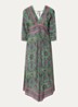 Pipa midi jurk met cut-out detail en print - Donkergroen
