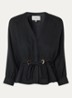 Precilia blouse met strikceintuur - Zwart