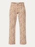 Tooty high waist straight fit jeans met paisley dessin - Beige