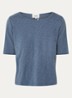 Vina T-shirt met boothals - Petrol