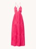 Wasta maxi jurk met plissé   - Fuchsia