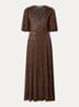 Weena maxi wikkeljurk met lurex - Donkerbruin