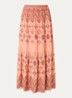 Zaya maxi rok met lurex en print - Abrikoos