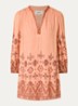 Zola semi-transparante mini tuniekjurk met print - Oranje