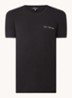 T-shirt met logoborduring - Zwart