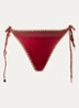 Blika Nazca bikinislip met geknoopt detail en lurex - Steenrood