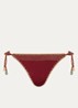 Blika Nazca bikinislip met geknoopt detail en lurex - Donkerrood
