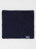 Makalyn Small ribgebreide colsjaal van merino wol - Donkerblauw