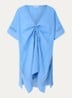 Raimha kaftan met broderie - Blauw