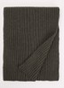 Ribgebreide sjaal in wolblend 180 x 25 cm - Bronsgroen