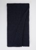 Ribgebreide sjaal in wolblend 180 x 25 cm - Donkerblauw