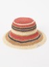 Silaa bucket hoed van raffia - Cranberryrood