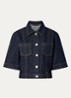 Blouse van denim met borstzakken - Donkerblauw